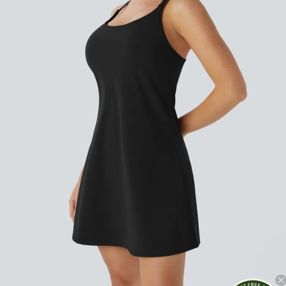 Halara Black Sleep Dress Built-in Bra And Shorts